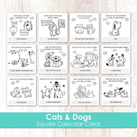 Cats & Dogs - Square Calendar Cards