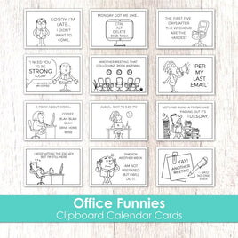 Clipboard Calendar Cards, Office Funnies