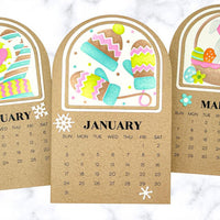 Arched Desk Calendar, 2027 - Toffee