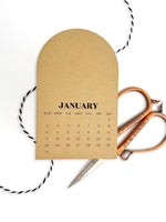 Arched Desk Calendar, 2027 - Toffee