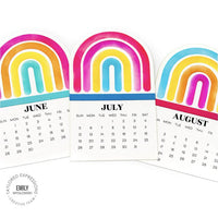 Arched Desk Calendar, 2027 - Sugar Cube