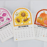 Arched Desk Calendar, 2027 - Sugar Cube