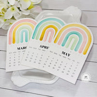 Arched Desk Calendar, 2027 - Sugar Cube
