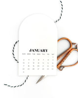 Arched Desk Calendar, 2027 - Sugar Cube