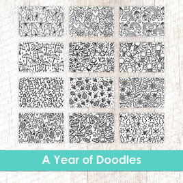 A Year of Doodles - Clipboard Calendar Cards