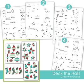 Create-in-Quads - Deck the Halls Bells - Stencil