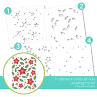 Scattered Holiday Blooms - Layering Stencil