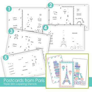 Postcards from Paris - Triple Slim Layering Stencil