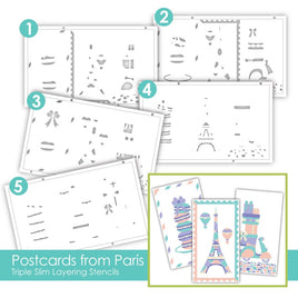 Postcards from Paris - Triple Slim Layering Stencil