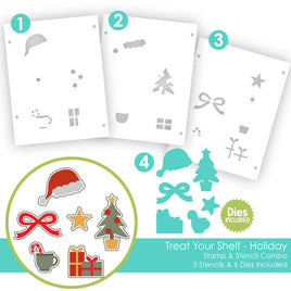 Treat Your Shelf - Holiday - Layering Stencil & Die Combo