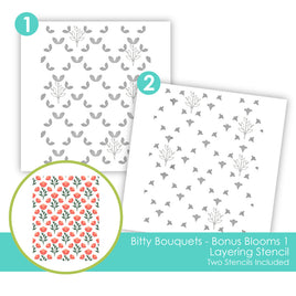 Bitty Bouquets - Bonus Blooms 1 - Layering Stencil