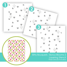 Bitty Bouquets - Bonus Blooms 2 - Layering Stencil
