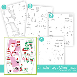 Simple Tags Christmas - Create-in-Quads Layering Stencil
