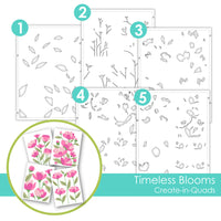 Timeless Blooms - Create-in-Quads Layering Stencil