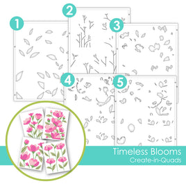 Timeless Blooms - Create-in-Quads Layering Stencil