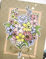 A Year in Bloom Bouquet - Coloring Stencil