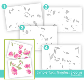 Simple Tags Timeless Blooms - Design Duo Layering Stencil