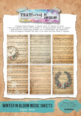TEXT{ures} Winter in Bloom Music Sheets 5in x 7in Paper Pack