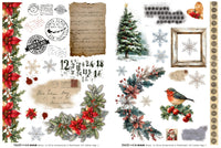 TEXT{ures} Winter in Bloom Poinsettias & Snowflakes 6in x 8in Rub-On Transfer Set