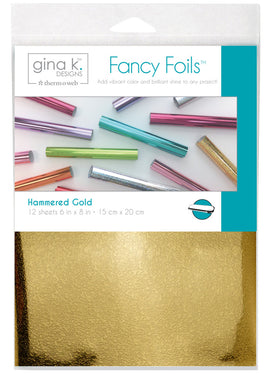 Hammered Gold - Gina K Designs Fancy Foil 6"X8" 12/Pkg