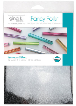 Hammered Silver - Gina K Designs Fancy Foil 6"X8" 12/Pkg