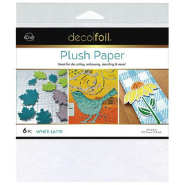 White Latte (6 Sheets) - Deco Foil Plush Papers, 6" x 6"