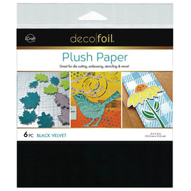 Black Velvet (6 Sheets) - Deco Foil Plush Papers, 6" x 6"