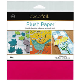 Think Pink (6 Sheets) - Deco Foil Plush Papers, 6" x 6"