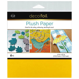 Sunshine Yellow (6 Sheets) - Deco Foil Plush Papers, 6" x 6"