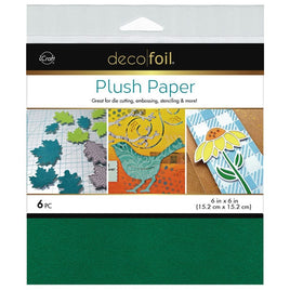 Emerald Green (6 Sheets) - Deco Foil Plush Papers, 6" x 6"