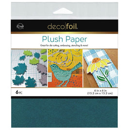 Teal Waters (6 Sheets) - Deco Foil Plush Papers, 6" x 6"