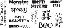 Creative Expressions Designer Boutique Ghostly Greetings 4 in x 8 in DL Clear Stamp Set