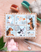 Postage Collage Woof Stencil