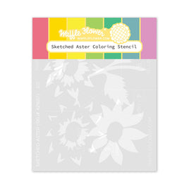 Sketched Aster - Coloring Stencil