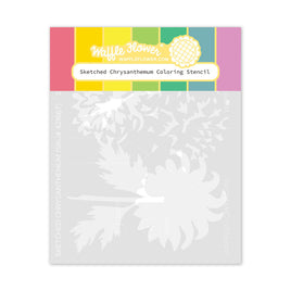 Sketched Chrysanthemum - Coloring Stencil