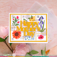 Postage Collage Wild Flower - Stencil