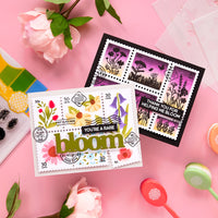 Postage Collage Wild Flower - Stencil