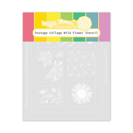 Postage Collage Wild Flower - Stencil
