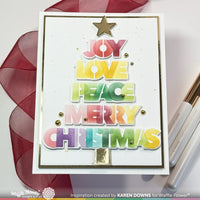 Overlapping Christmas Words Trio - Stencil