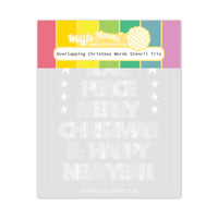 Overlapping Christmas Words Trio - Stencil