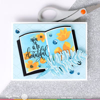 Open Book Floral Stencil
