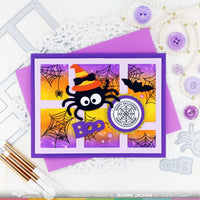 Postage Collage Spider Web - Clear Stamp