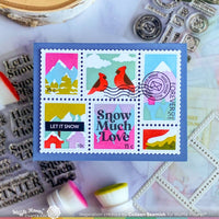 Postage Collage Snowy - Stencil