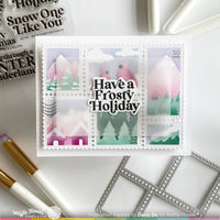 Postage Collage Snowy - Stencil