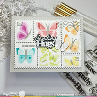 Postage Collage Butterfly - Stencil