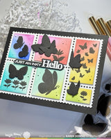 Postage Collage Butterfly Silhouettes Die