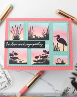 Postage Collage Lake Sunset - Clear Stamp