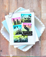 Postage Collage Lake Sunset - Clear Stamp