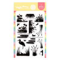 Postage Collage Lake Sunset - Clear Stamp