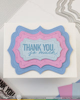 Nesting Piercing Fancy Labels -  Waffle Flower Cutting Die